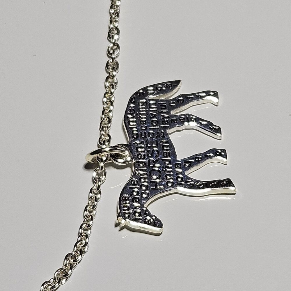 Horse Charm Pendant Silver Tone Pony Colt Equine Traits Confident Lovable 18" - Picture 12 of 14